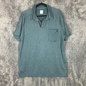 Flylow Polo Shirt Mens XL Blue Stretch Comfort Casual Soft Performance Pocket